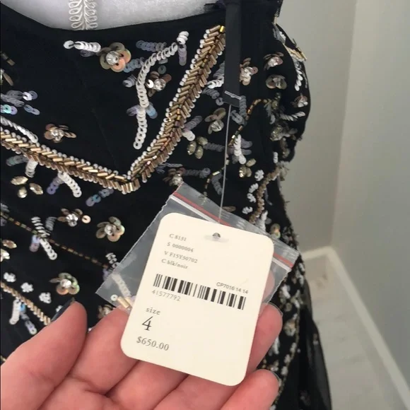 Free People Black Embellished Beaded Prom Gown - Picture 4 of 5